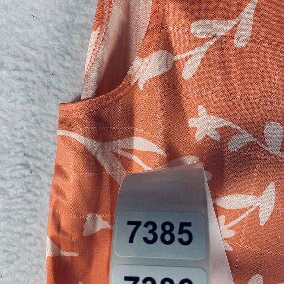 Nike Blouse Top‎ Tank Women's XS Orange Floral Print Golf Standard-Fit 7385 - Picture 9 of 9